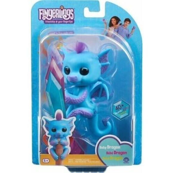 FINGERLINGS Glitter BABY Dragon NOA 40 Sounds + Black Plush Interactive Monkey - Picture 2 of 3
